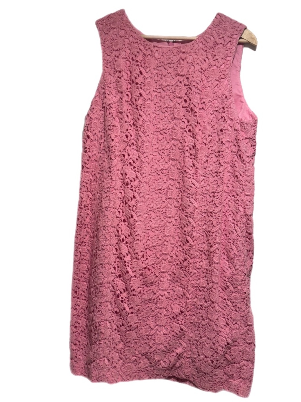 100% Cotton Plus Size Talbots Sleeveless Rose Pink Lace Shift Dress